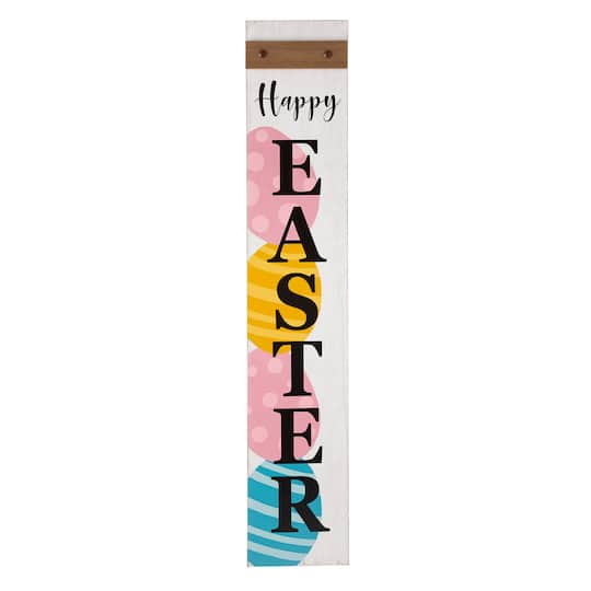 Glitzhome&#xAE; 42&#x22; Wooden Happy Easter Porch Sign